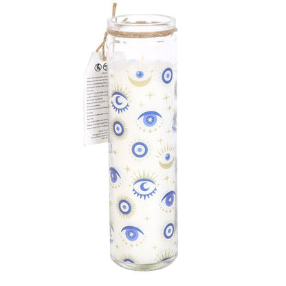 All Seeing Eye White Sage Glass Tube Candle - Crystal Nest