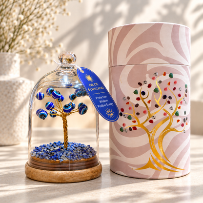 Evil Eye & Lapis Lazuli Crystal Tree Dome Garden - Crystal Nest