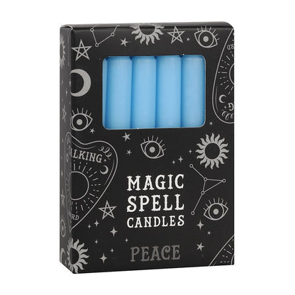 Set of 12 Magic Spell Candles - Peace - Crystal Nest