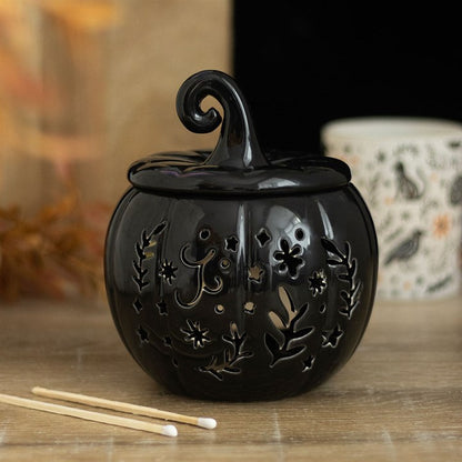 Black Folk Pumpkin Oil Burner & Wax Melt Warmer