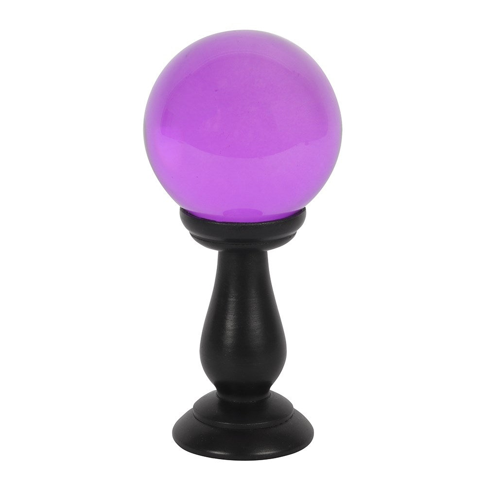 Purple Crystal Ball on Black Stand - 90mm