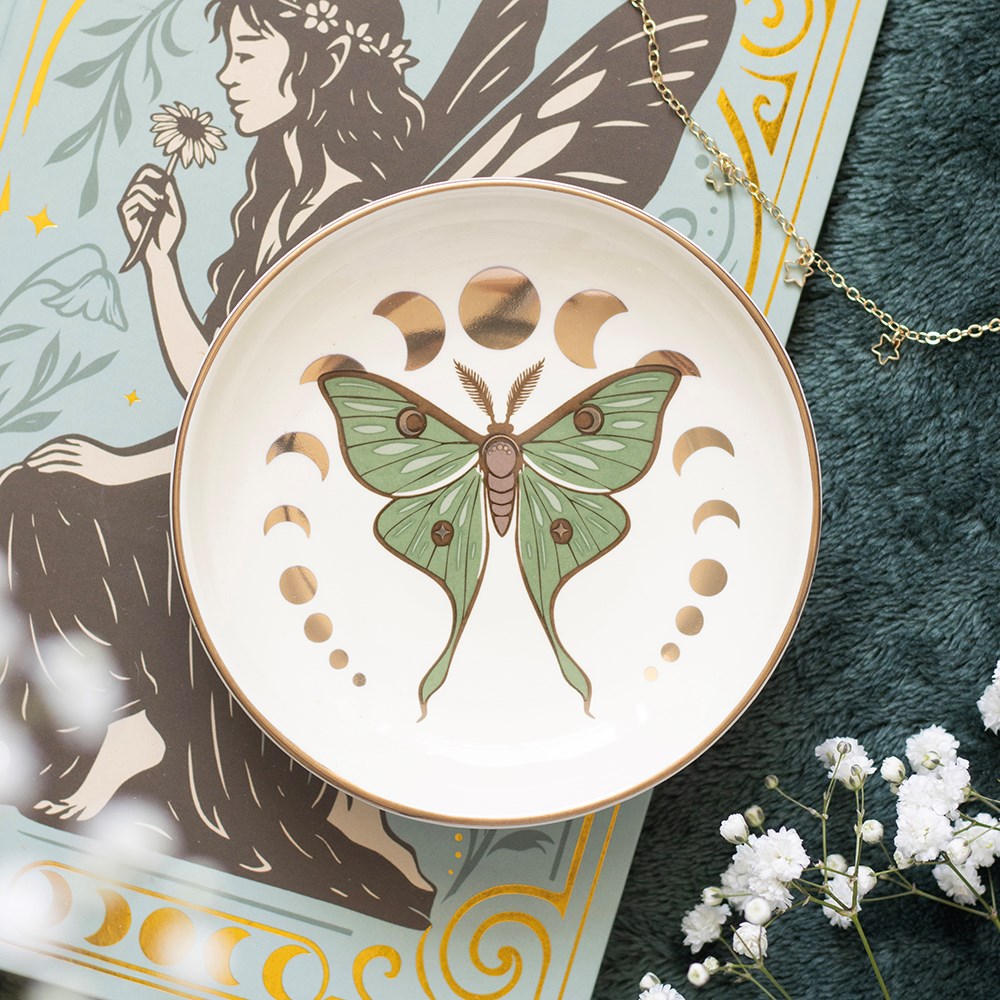Moonphase Moth Celestial Trinket Dish