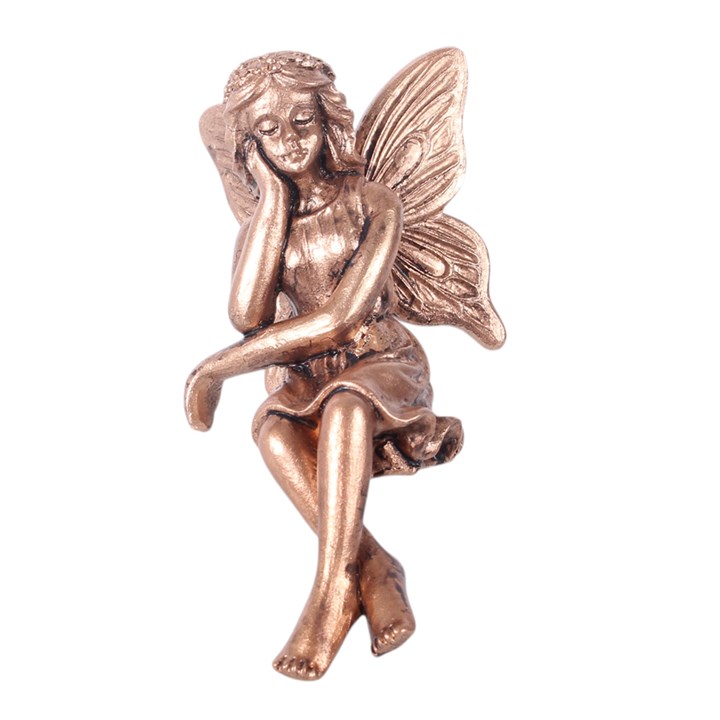 Set of 2 Fairy Shelf Sitter Ornaments | Antique Bronze