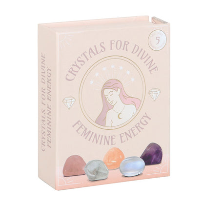 Set of 5 Crystals for Divine Feminine Energy – Balance, Intuition & Empowerment