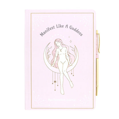 Goddess Energy A5 Manifestation Journal & Rose Quartz Crystal Pen