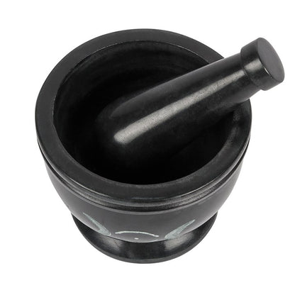 Soapstone Triple Moon Pestle & Mortar | Witch’s Kitchen Ritual Tool - Crystal Nest