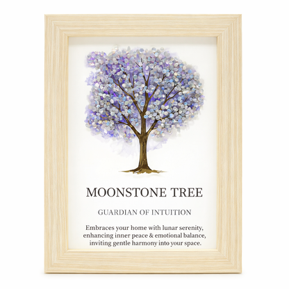 Moonstone Tree of Life Gemstone Picture | Framed Crystal Art – Guardian of Intuition - Crystal Nest