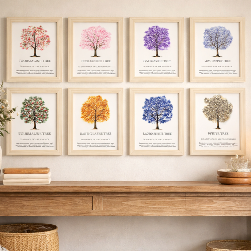 Lapis Lazuli Tree of Life Gemstone Picture | Framed Crystal Art – Guardian of Truth - Crystal Nest