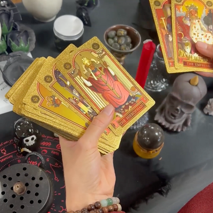 Gold Foil All Seeing Eye Tarot Card Set | Guidebook Included