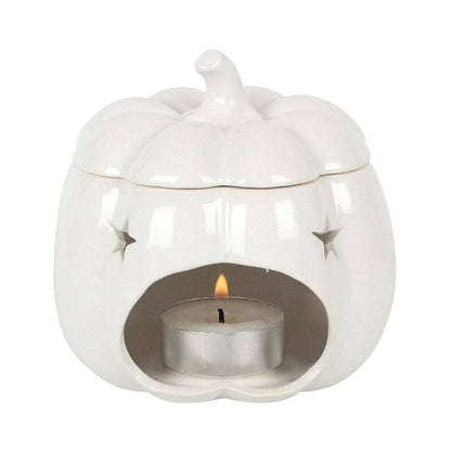 White Pumpkin Wax and Oil Burner - Crystal Nest