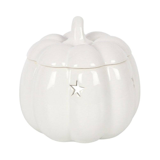 White Pumpkin Wax and Oil Burner - Crystal Nest