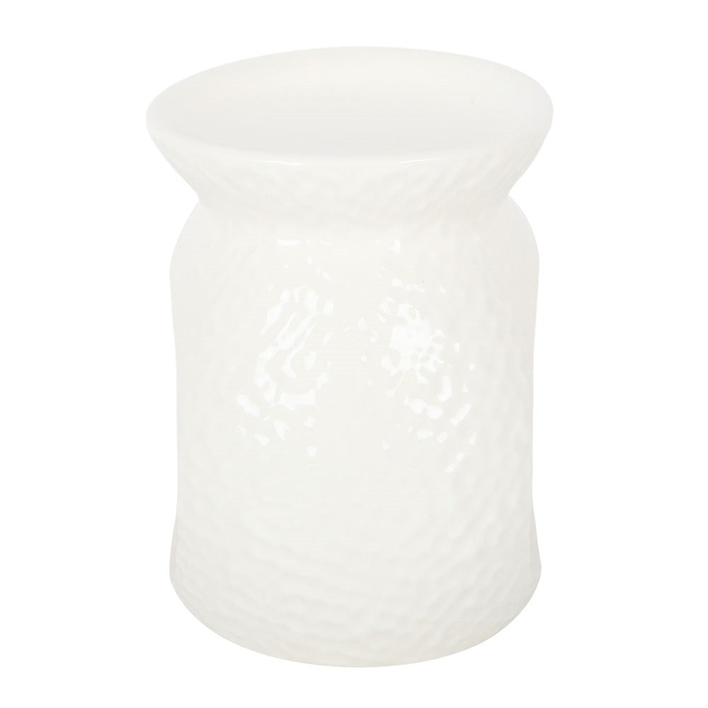 White Textured Oil Burner & Wax Warmer