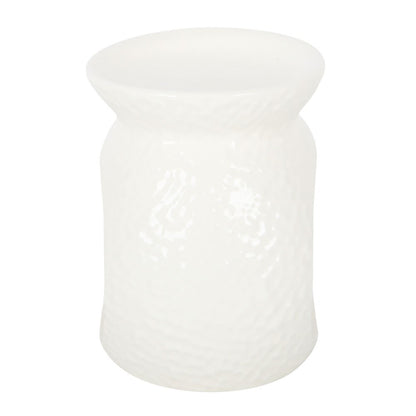 White Textured Oil Burner & Wax Warmer