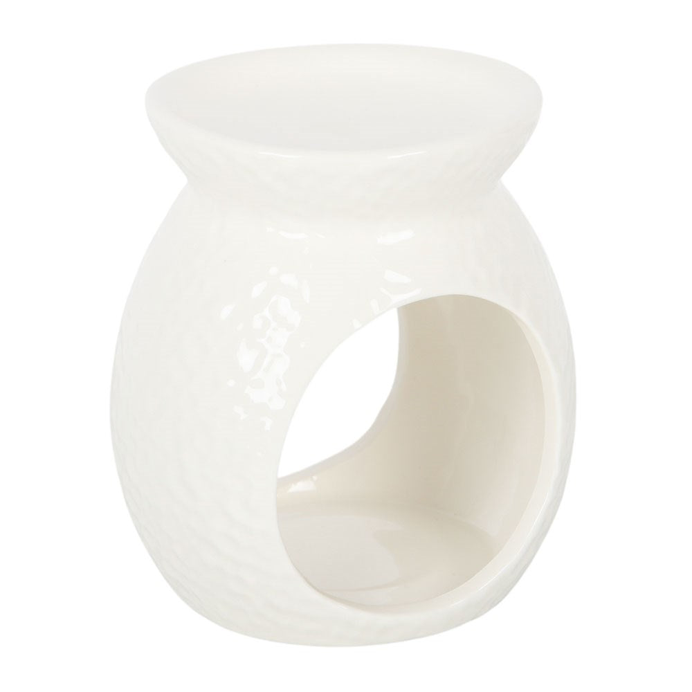White Textured Oil Burner & Wax Warmer