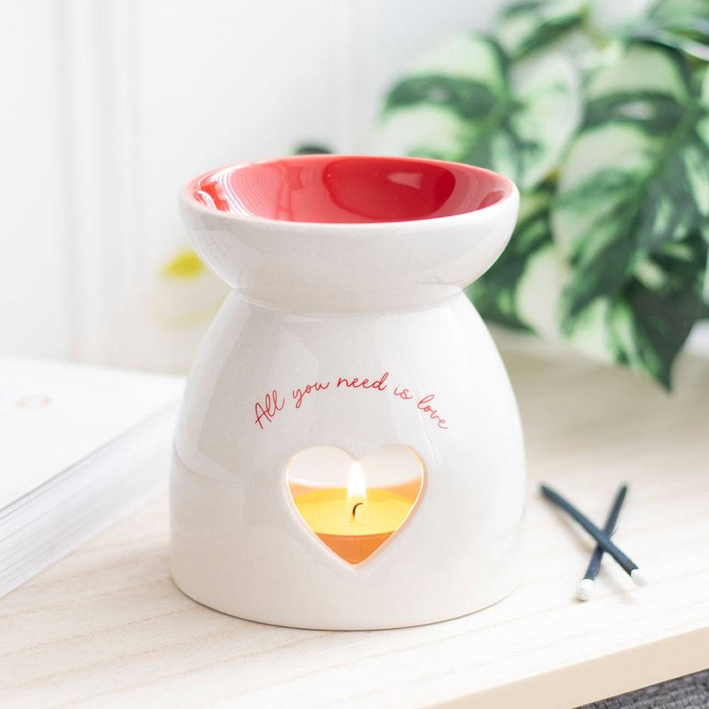 All You Need Is Love Ceramic Oil and Wax Burner - Crystal Nest