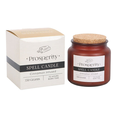 Cinnamon Infused Prosperity Spell Candle - Crystal Nest