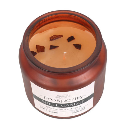 Cinnamon Infused Prosperity Spell Candle - Crystal Nest