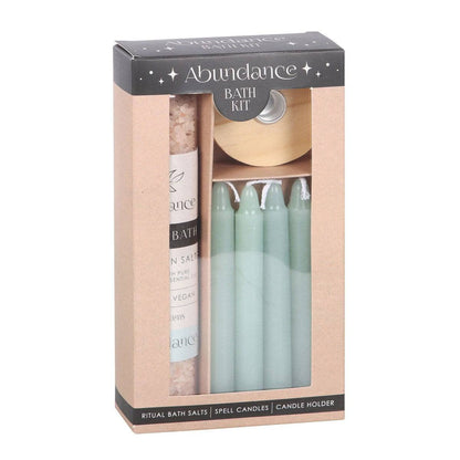 Abundance Herbal Ritual Bath Salt and Candle Kit - Crystal Nest