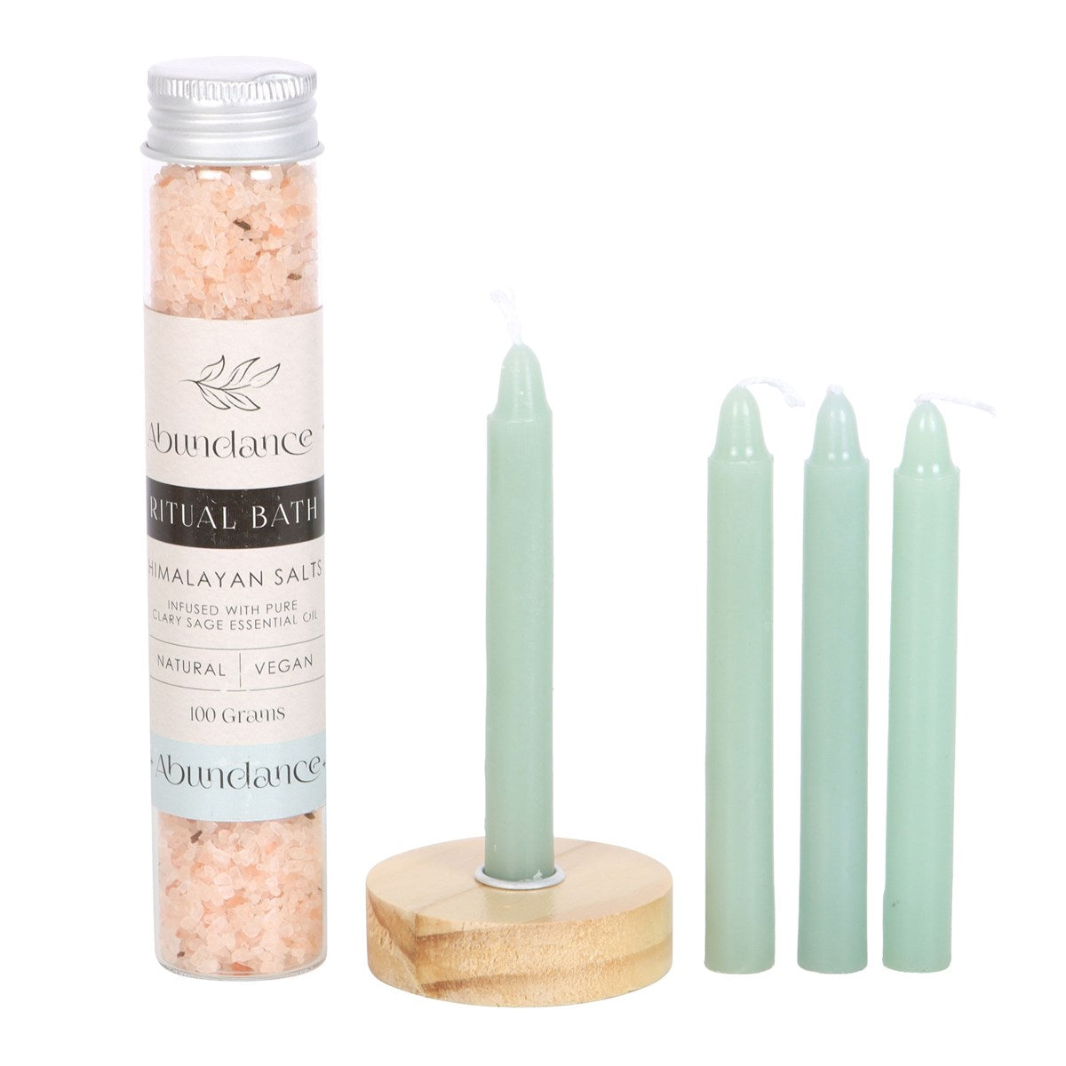 Abundance Herbal Ritual Bath Salt and Candle Kit