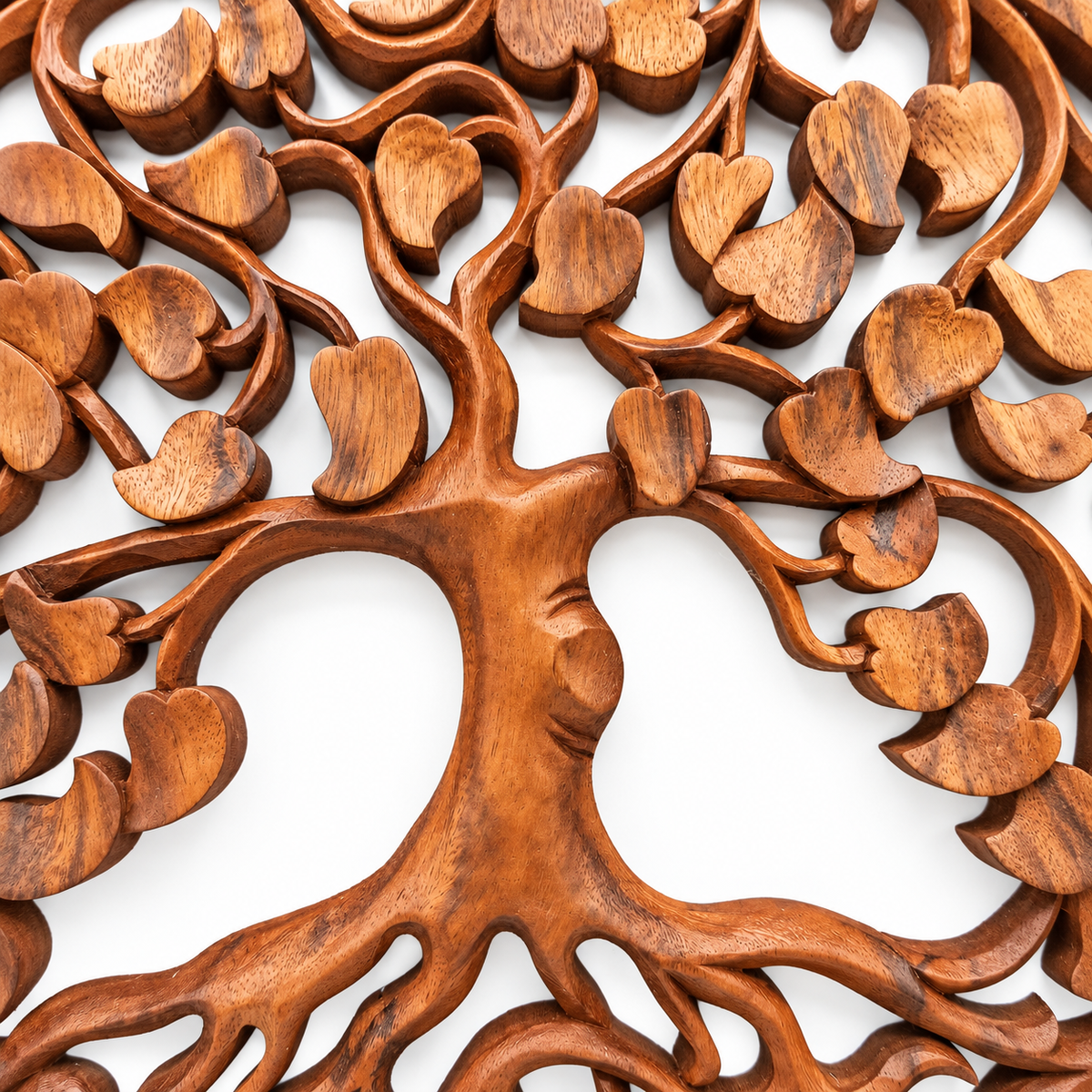 Tree of Life & Hearts Suar Wood Wall Art | 40cm