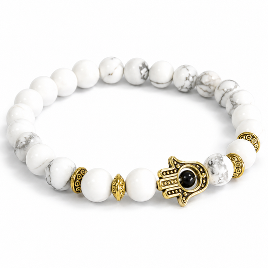 Howlite Hamsa Bracelet | Calm & Protection