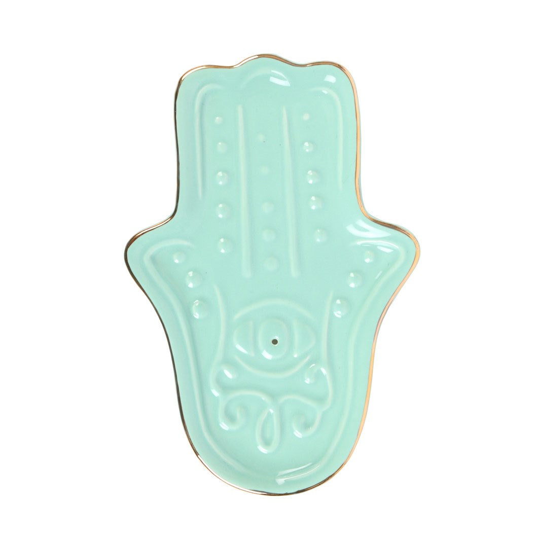 Turquoise Hamsa Hand Incense Stick Holder