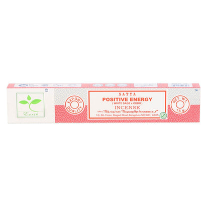 Positive Energy Earth Incense by Satya – White Sage & Oudh - Crystal Nest