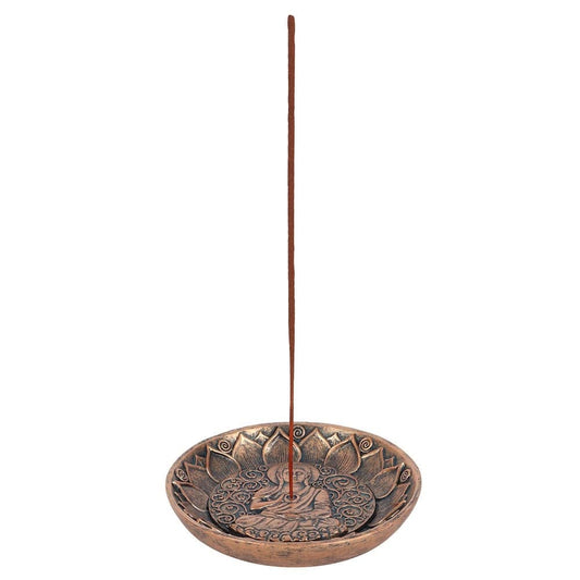 Antique Copper Buddha Incense Holder - Crystal Nest