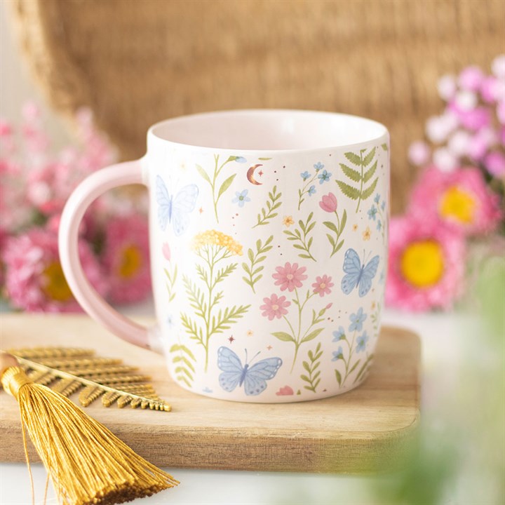 Luna Bloom Floral Ceramic Mug - Crystal Nest