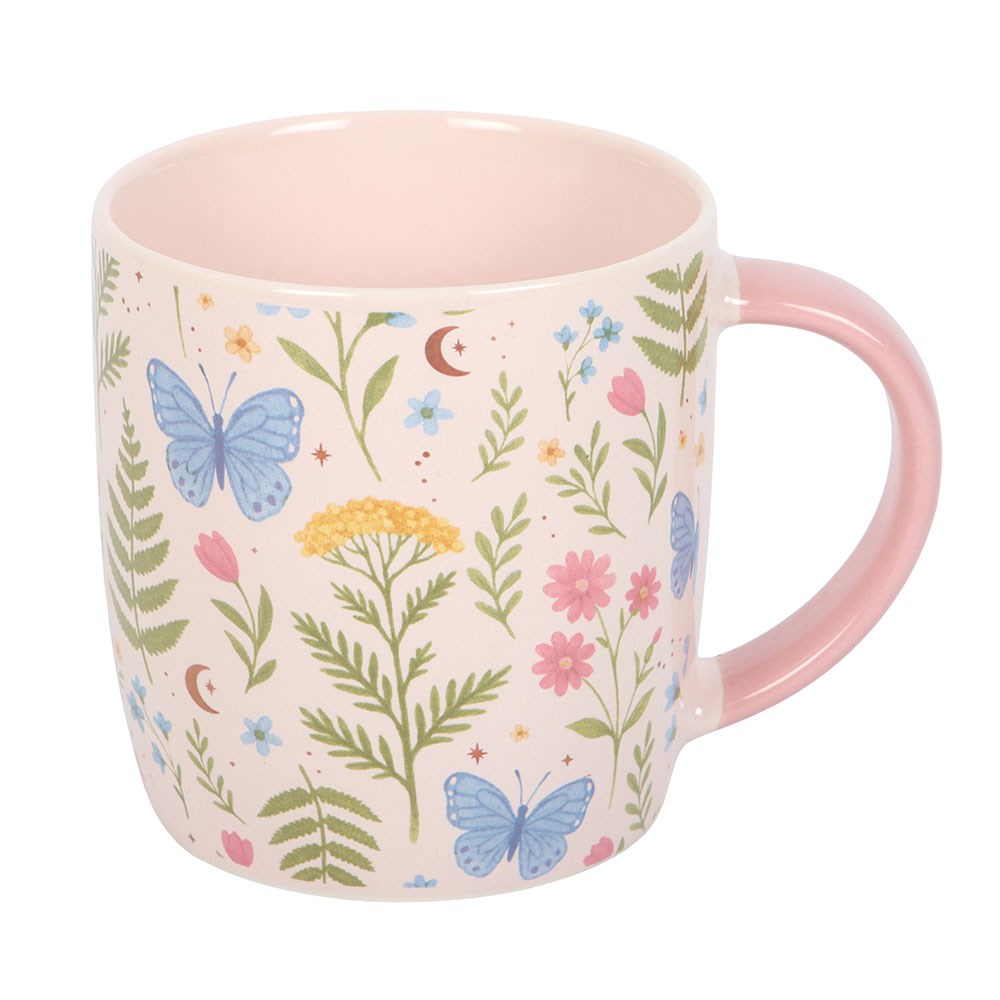 Luna Bloom Floral Ceramic Mug - Crystal Nest