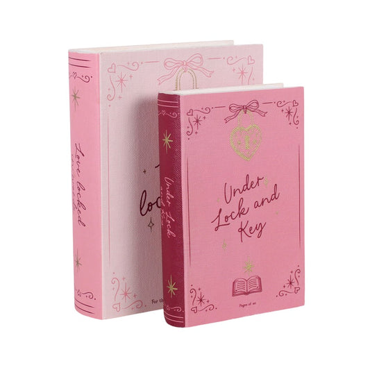 Set of 2 Love & Heart Secret Book Storage Boxes - Crystal Nest