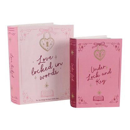 Set of 2 Love & Heart Secret Book Storage Boxes