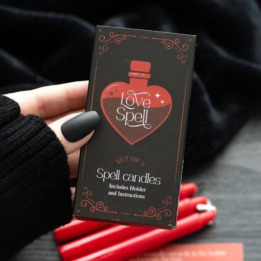 Love Spell Candles in a Box - Crystal Nest