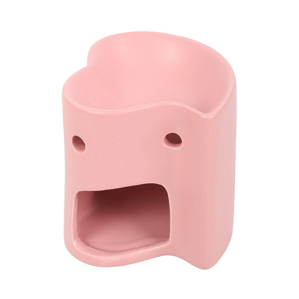 Pink Ceramic Heart Oil Burner - Crystal Nest