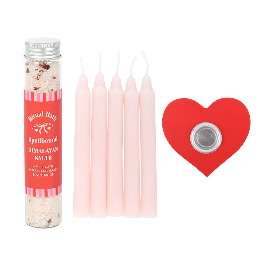 Self Love Ritual Bath Kit | Himalayan Salt & Spell Candle Set - Crystal Nest