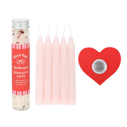Self Love Ritual Bath Kit | Himalayan Salt & Spell Candle Set - Crystal Nest