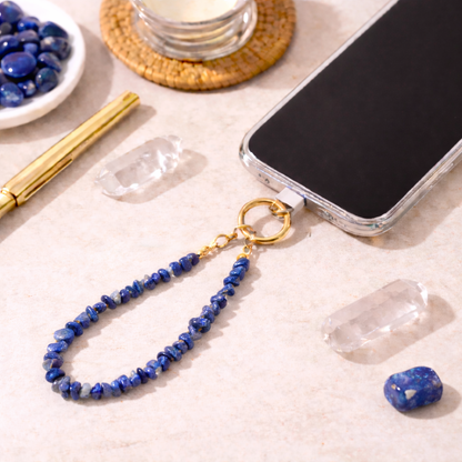 Lapis Lazuli Crystal Phone & Wrist Charm | Wisdom & Protection Strap - Crystal Nest