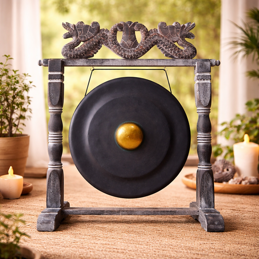 Large Sound Healing Gong with Dragon Stand | 50cm - Crystal Nest