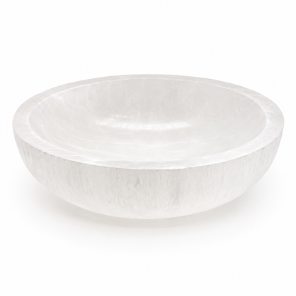 Large Round Selenite Crystal Cleansing Bowl
