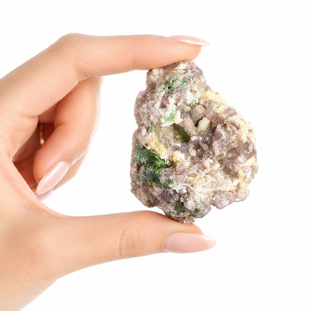 Rough Lepidolite with Tourmaline | Calming & Protective Crystal