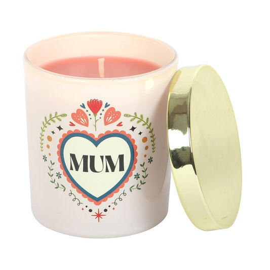 Mum Folk Heart French Tulip Candle - Crystal Nest