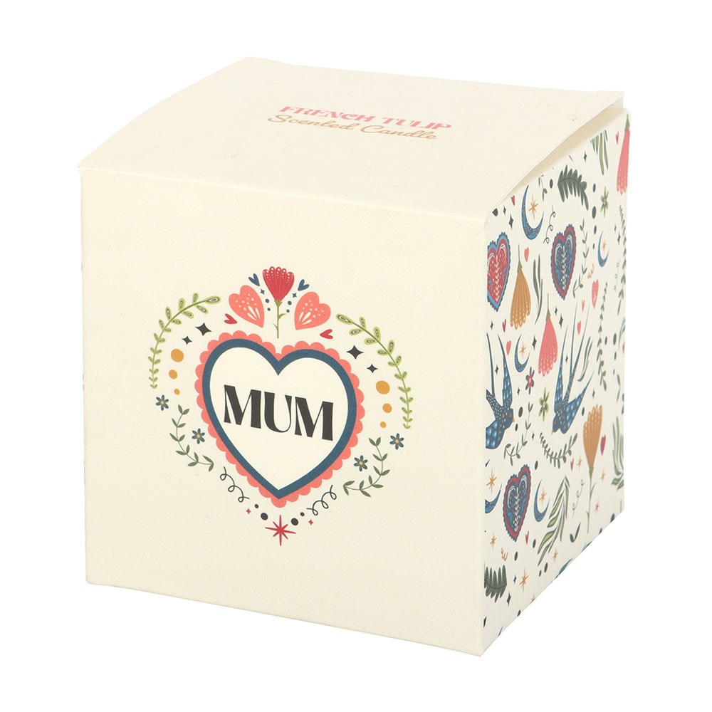 Mum Folk Heart French Tulip Candle - Crystal Nest