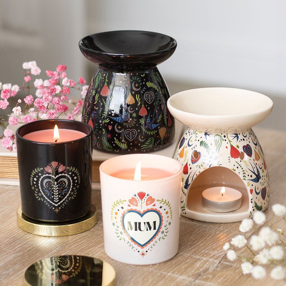 Mum Folk Heart French Tulip Candle - Crystal Nest