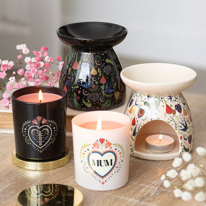 Mum Folk Heart French Tulip Candle - Crystal Nest