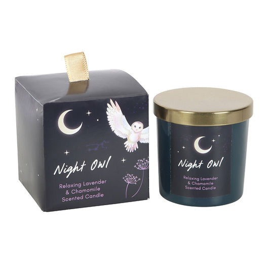Sweet Dreams Night Owl Candle – Lavender & Chamomile - Crystal Nest