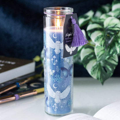 Night Owl Relaxing Lavender Glass Tube Candle - Crystal Nest