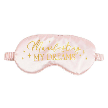 Manifesting My Dreams Pink Satin Sleep Mask - Crystal Nest