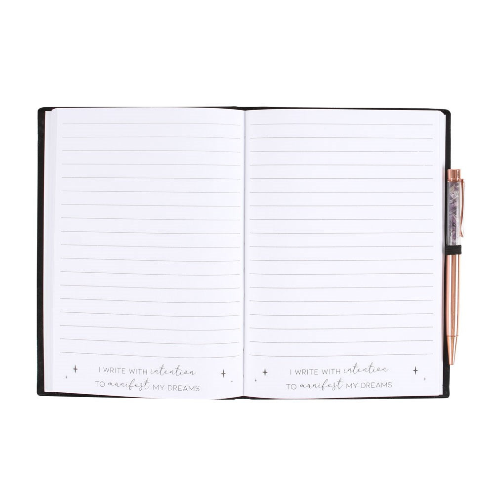 Manifestation Journal with Amethyst Pen - Crystal Nest