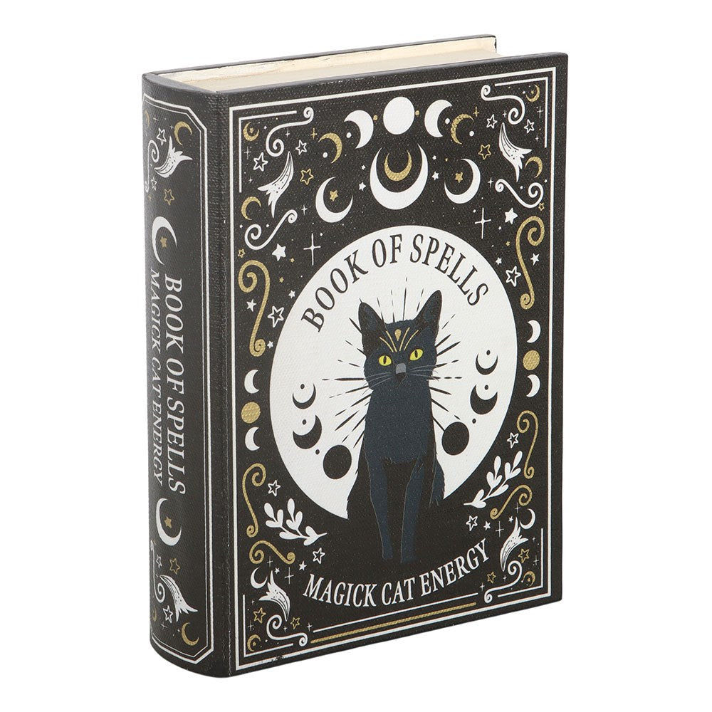 Black Cat Book of Spells Secret Storage Box