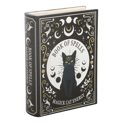 Black Cat Book of Spells Secret Storage Box